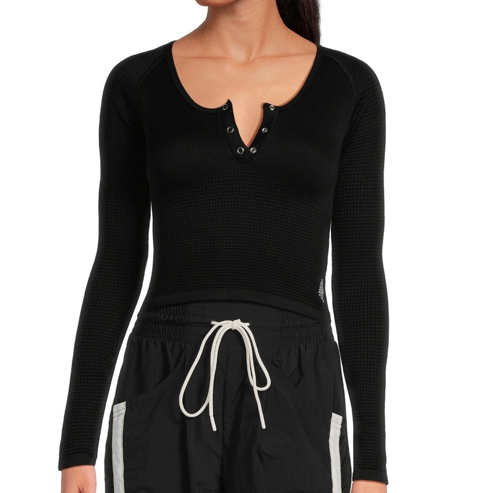 FP Movement by Free People Black Long Sleeve Top